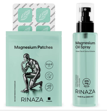 Magnesium spray product image featuring magnesium oil spray and patches