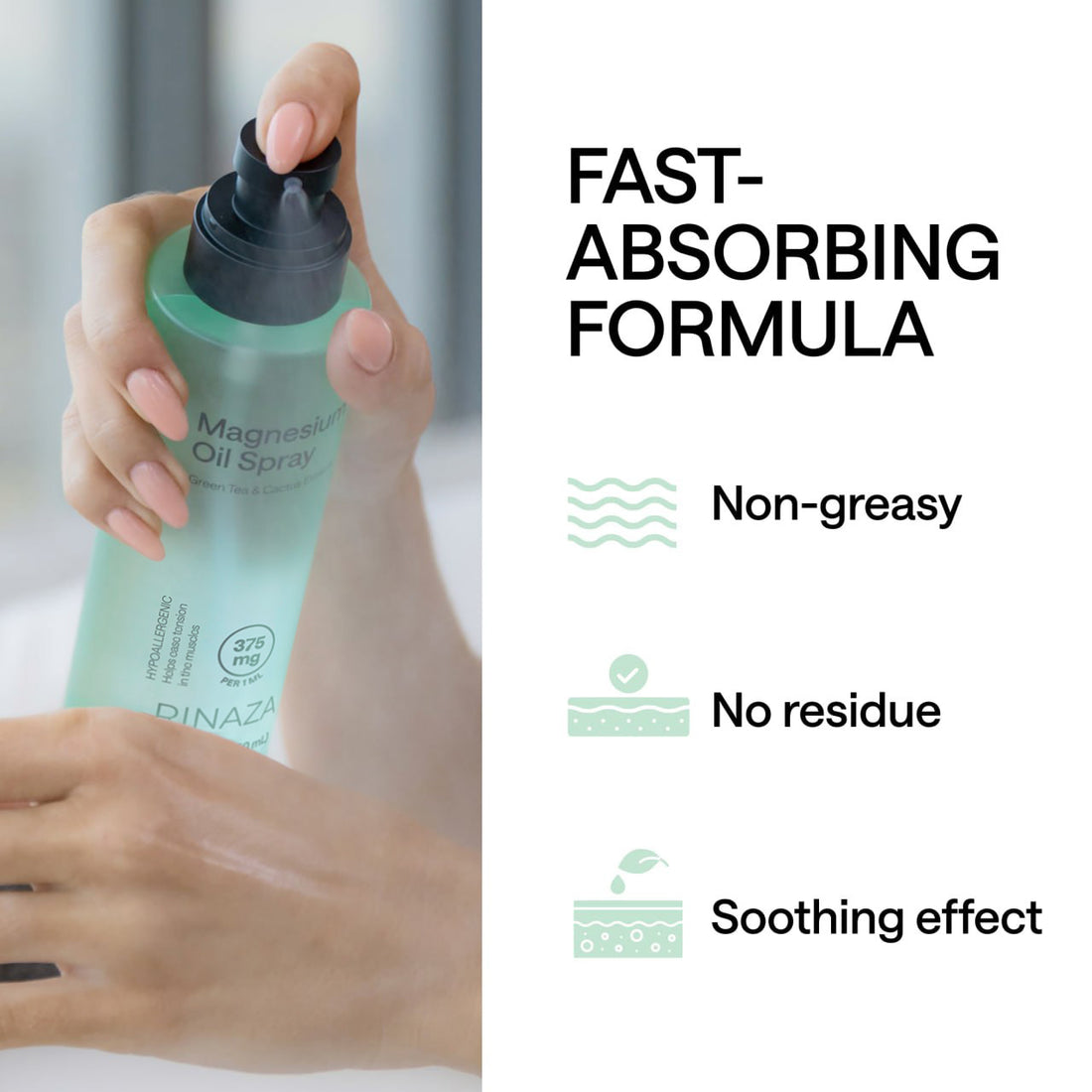 Magnesium spray and patches displayed on a bathroom countertop for muscle relief and wellness.